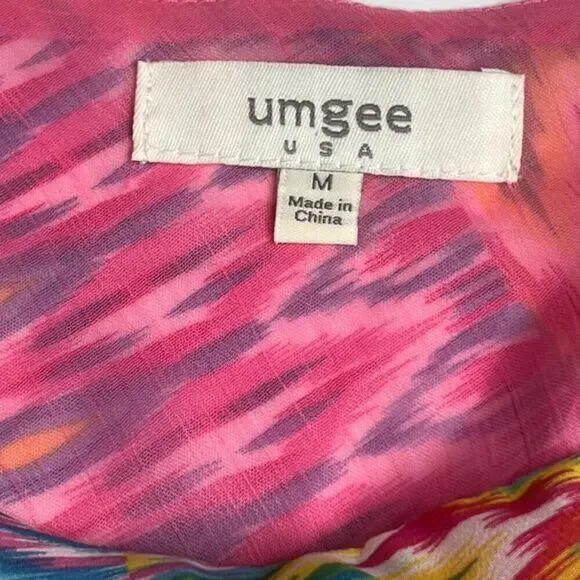 Umgee One Sleeve / Sleeveless Zig Zag Print‎ Dress Size Medium - Picture 8 of 9